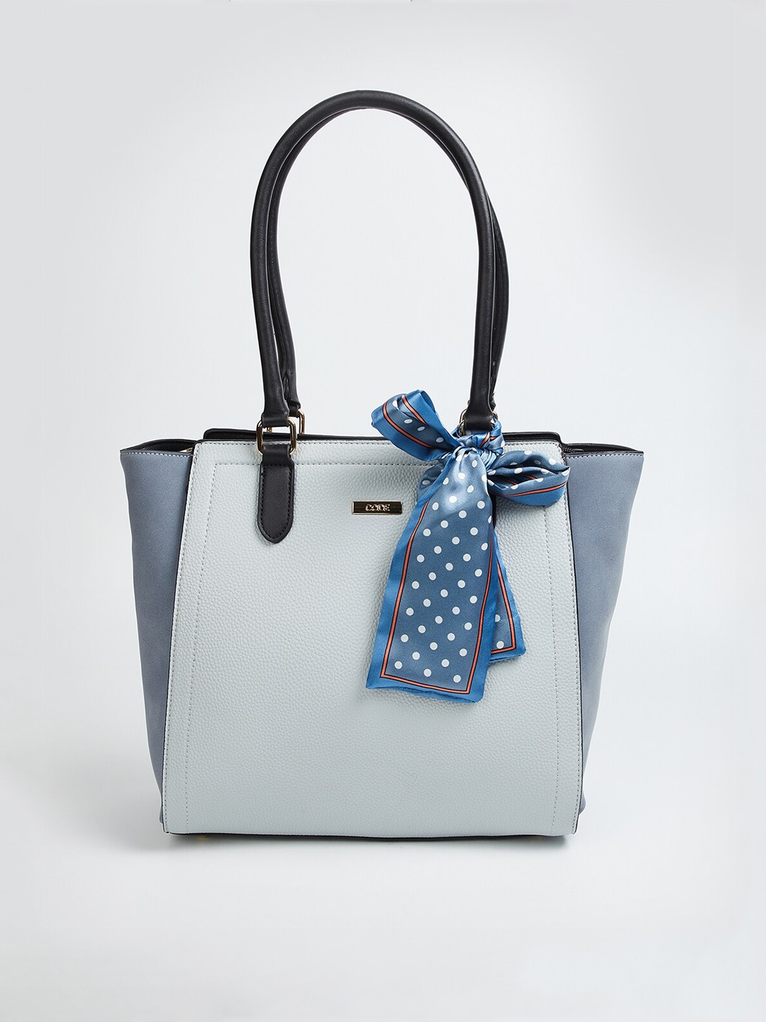 

CODE by Lifestyle Navy Blue Colourblocked Handheld Bag