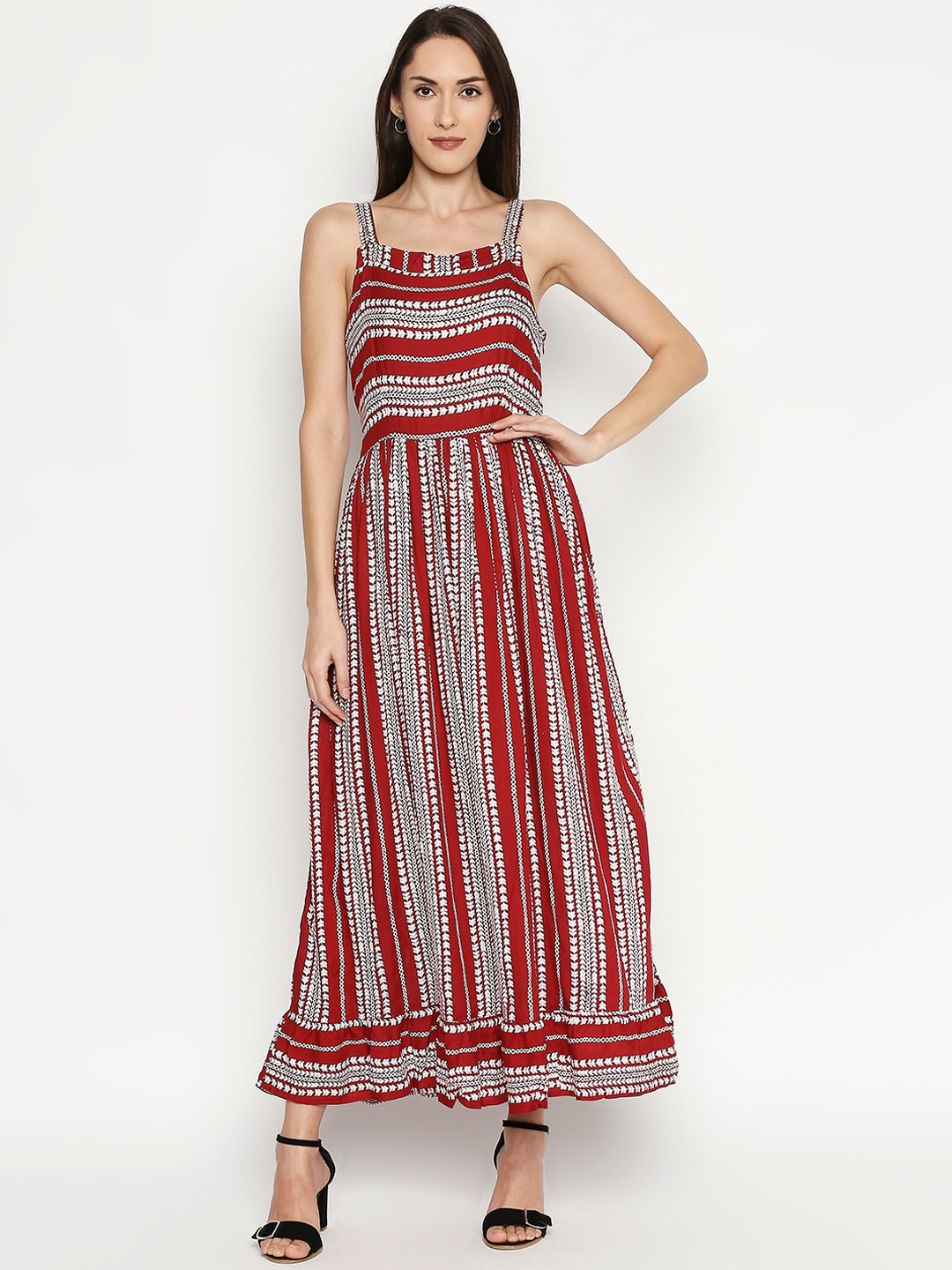 

People Women Red Printed Maxi Dress