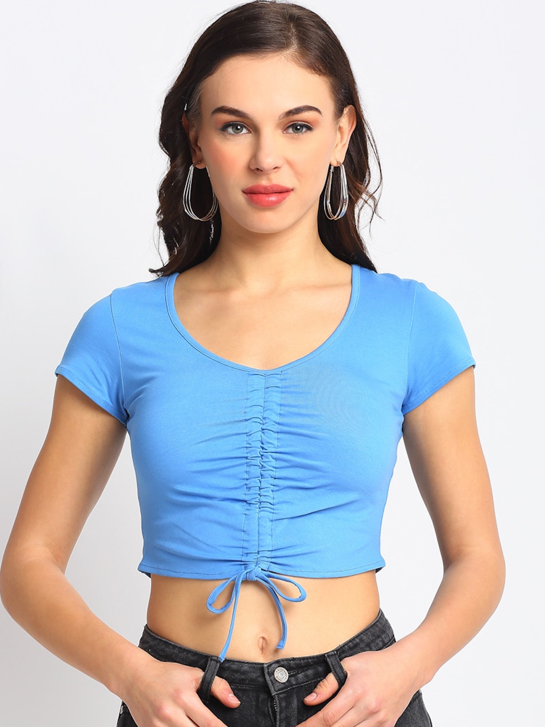 DOOR74 Women Blue Top