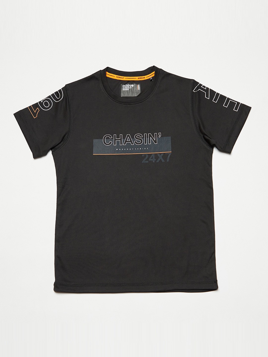 

Octave Boys Black Printed Round Neck T-shirt