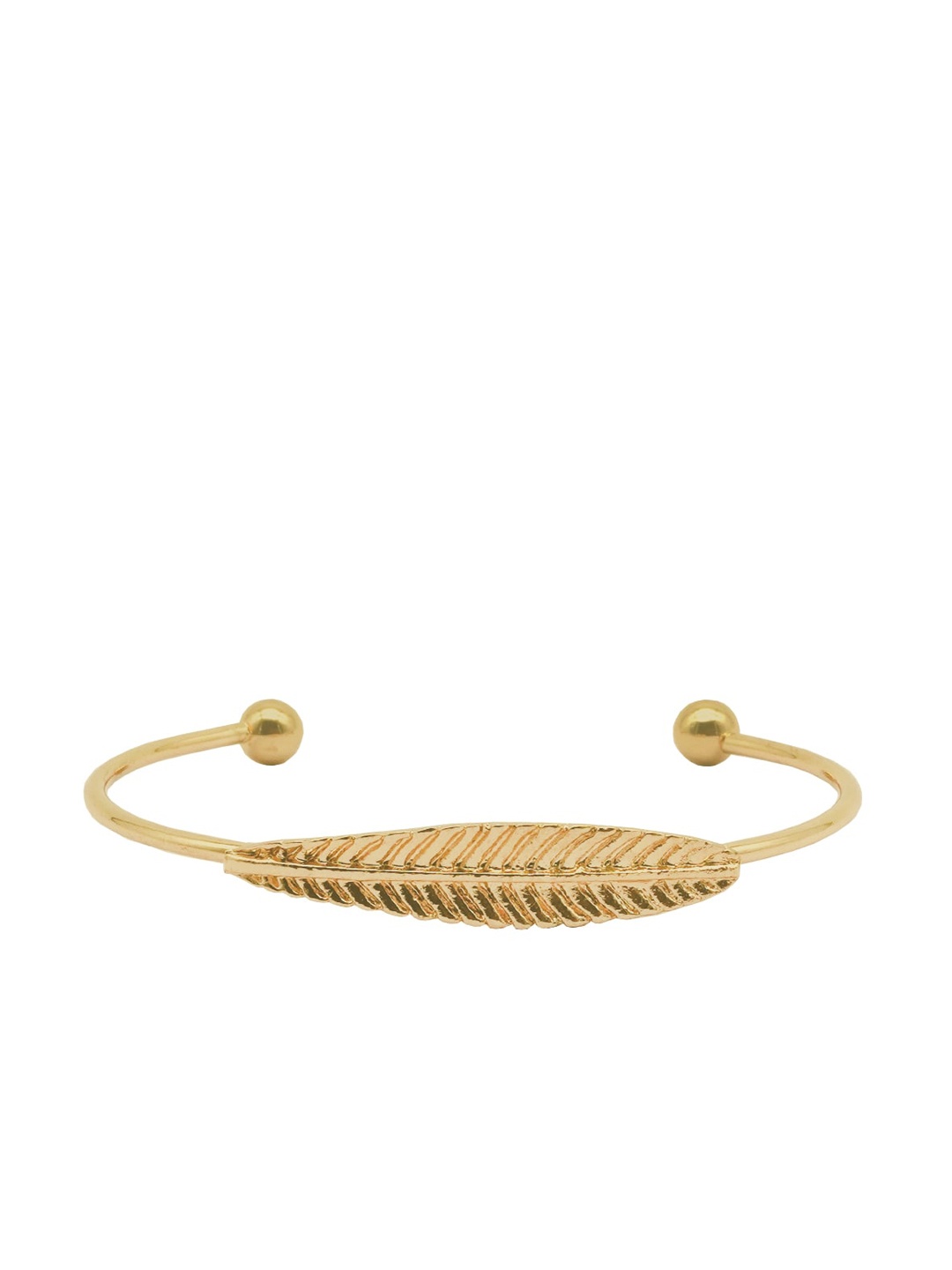 

JOKER & WITCH Women Gold Plated Single Leaf Cuff Bracelet