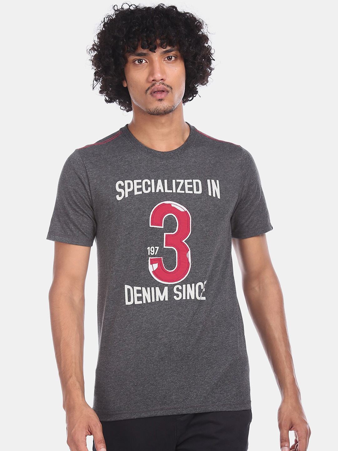 

Cherokee Men Grey Printed Round Neck T-shirt