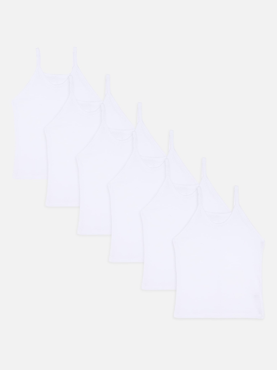 

Bodycare Kids Girls Pack Of 6 White Solid Camisoles