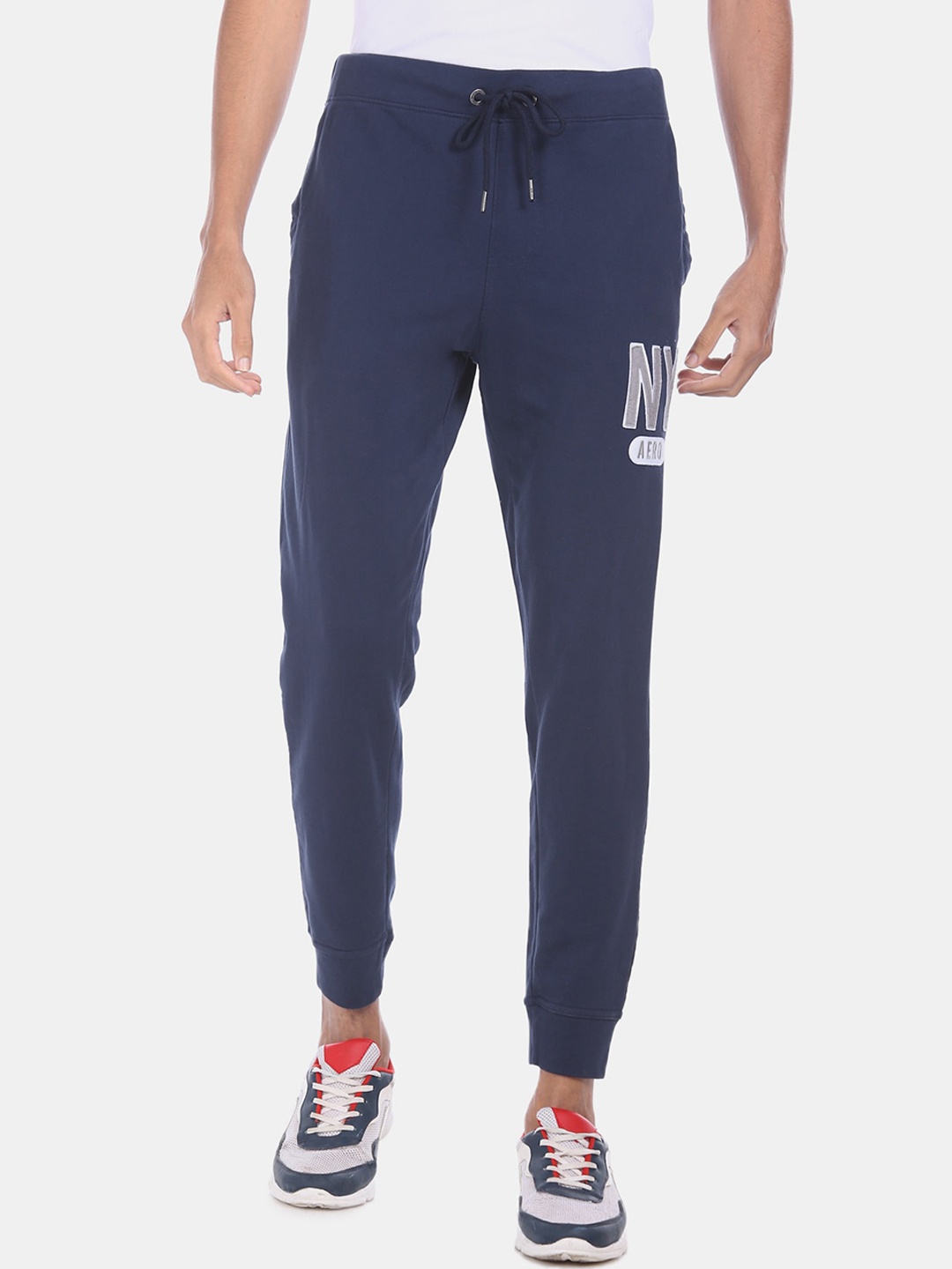 

Aeropostale Men Blue Solid Straight-Fit Joggers