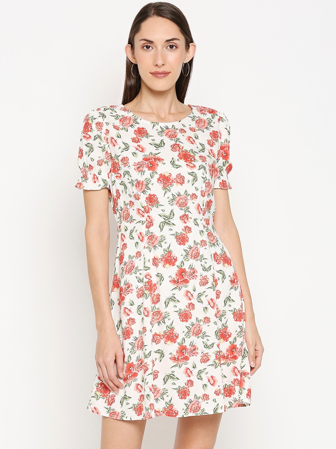 

Honey by Pantaloons Women White Printed A-Line Dress