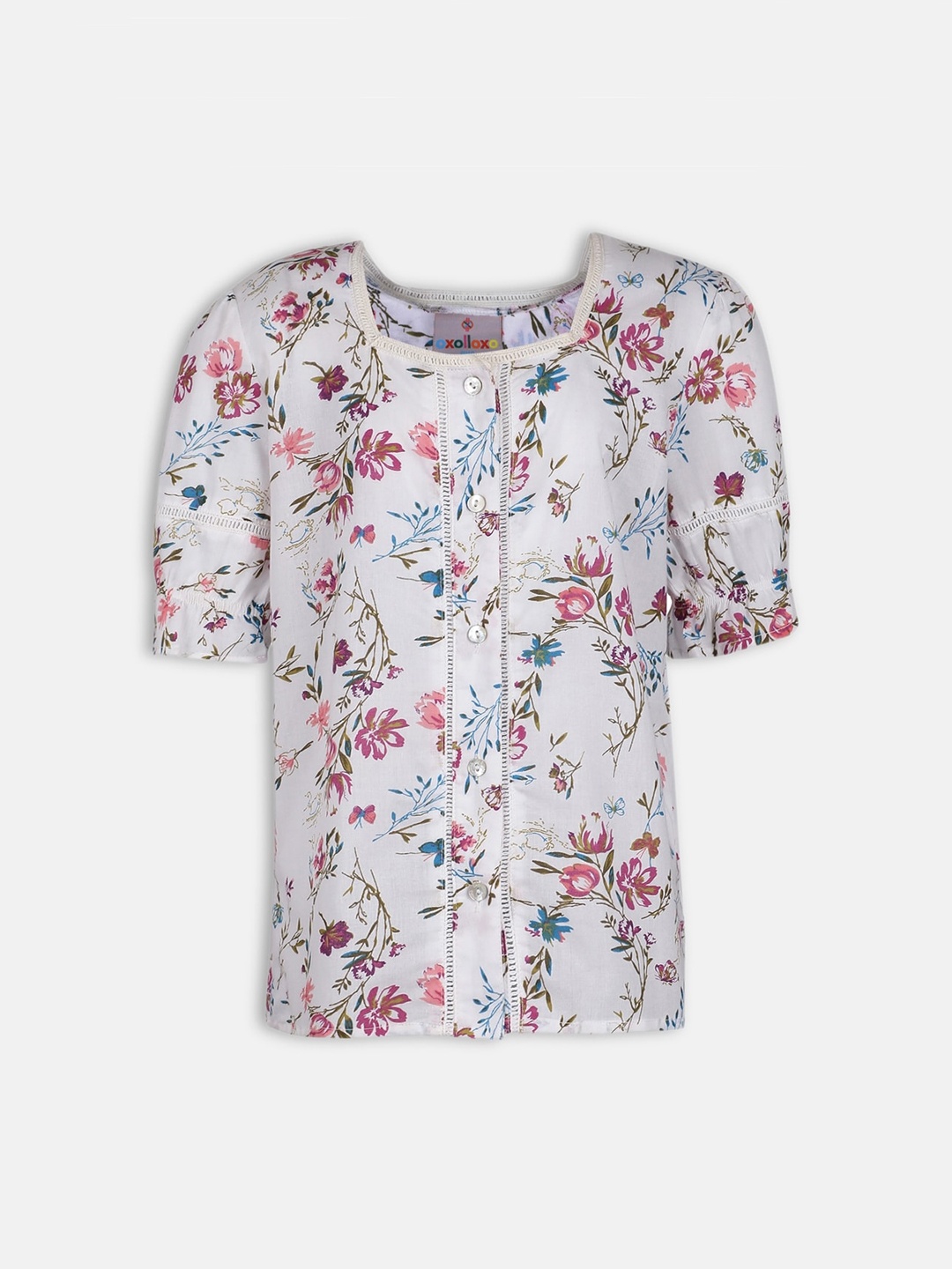 

Oxolloxo White Floral Printed Top
