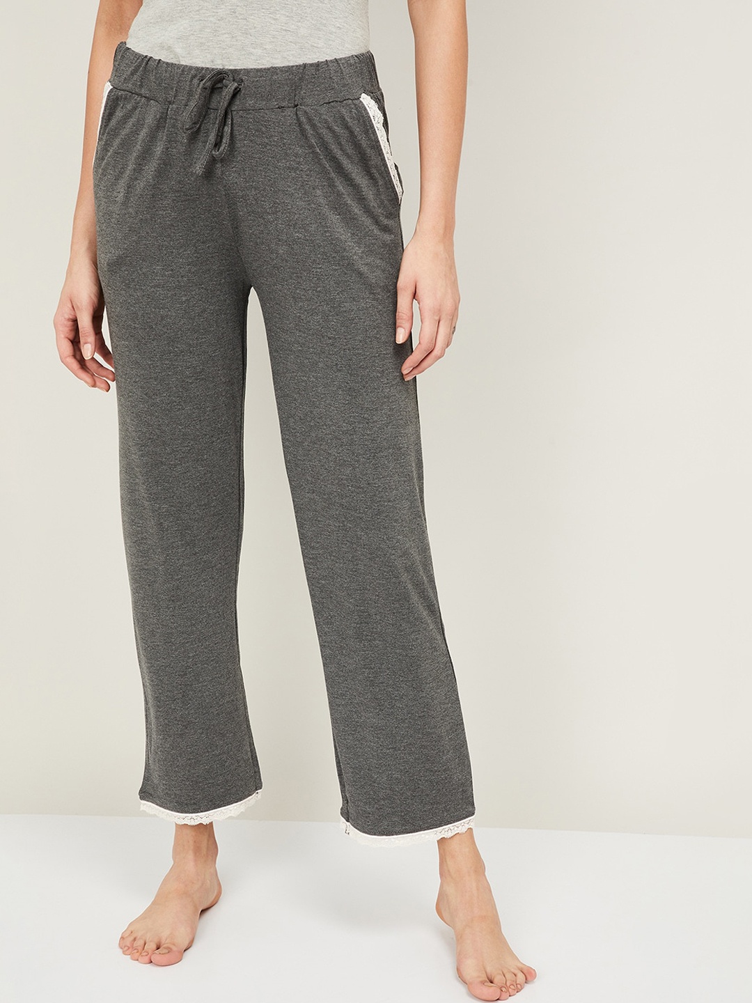 

Ginger by Lifestyle Women Grey Solid Pyjamas, Grey melange