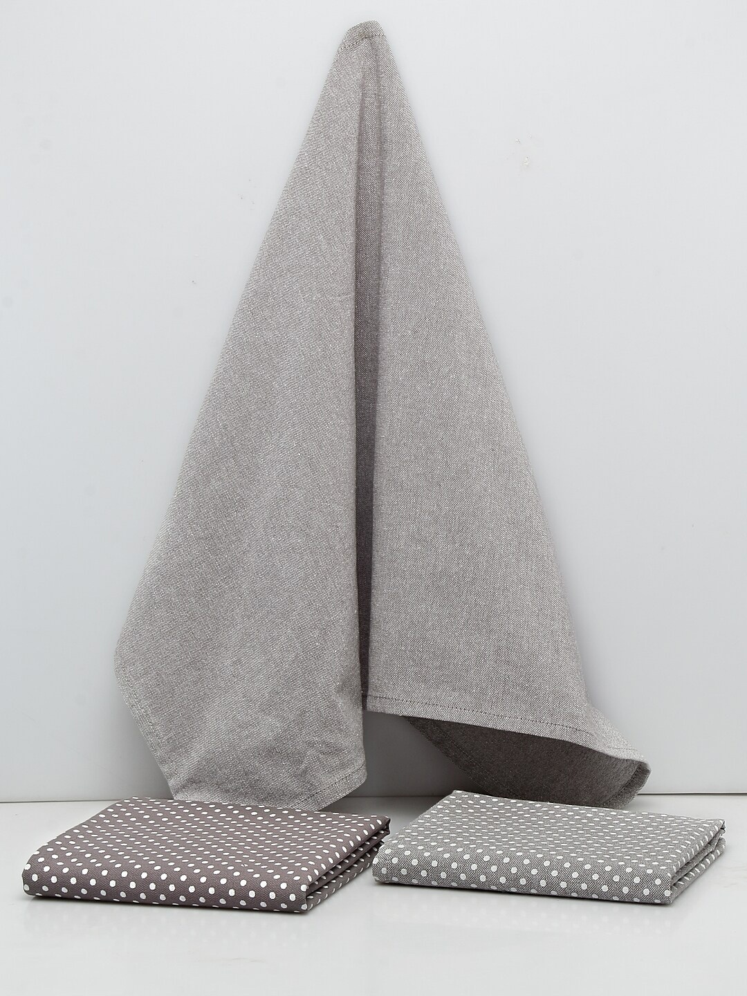 

BLANC9 Set Of 3 Printed Cotton Kitchen Towels, Grey