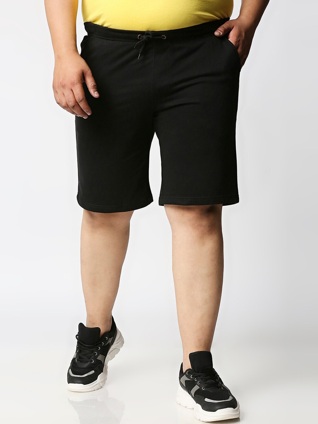 

Bewakoof Men Plus Size Casual Shorts, Black