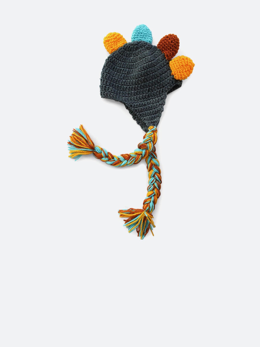 

Woonie Kids Blue & Orange Self Design Beanie