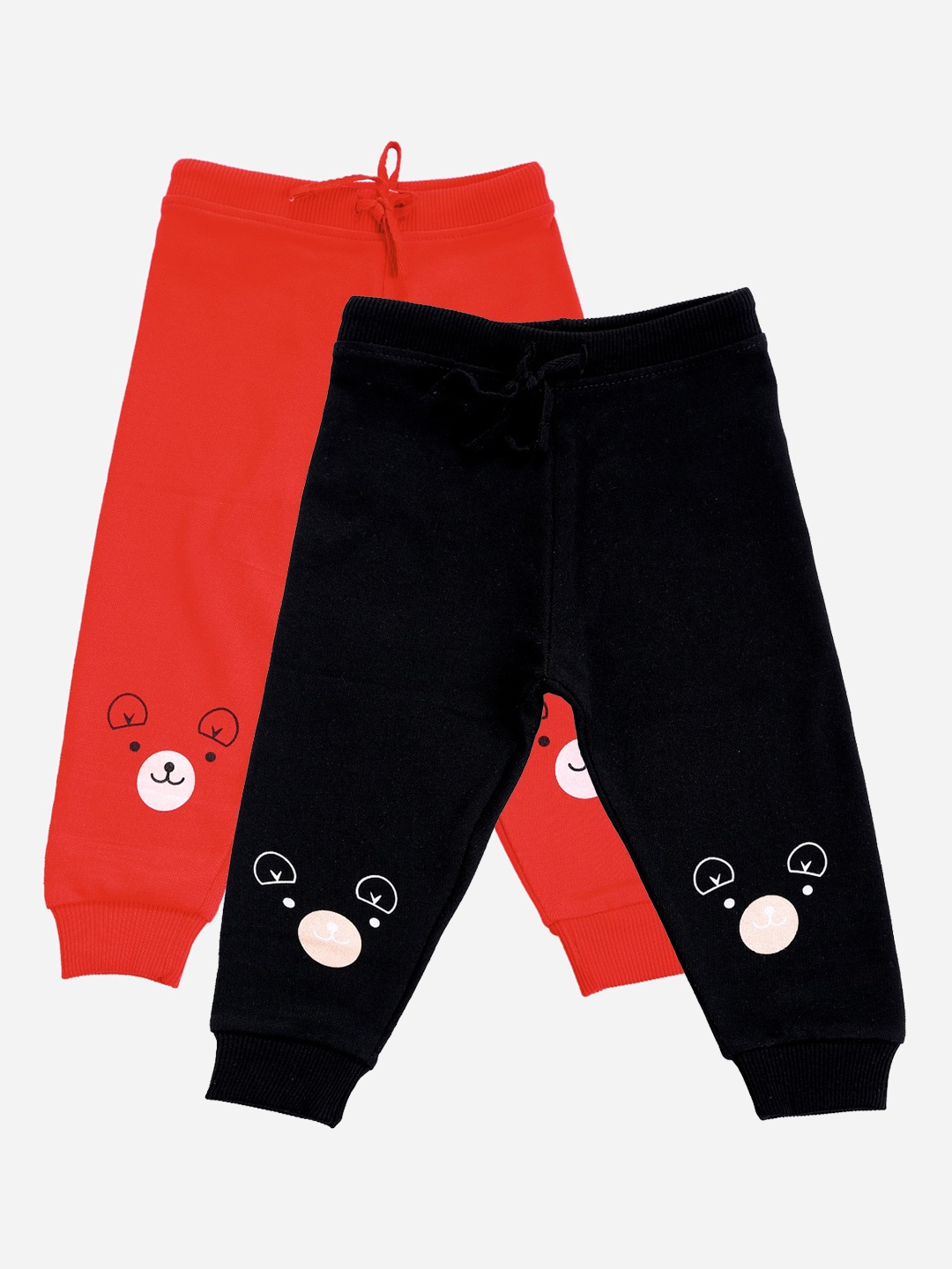 

Bodycare First Infant Girls Pack Of 2 Solid Slim-Fit Joggers, Red