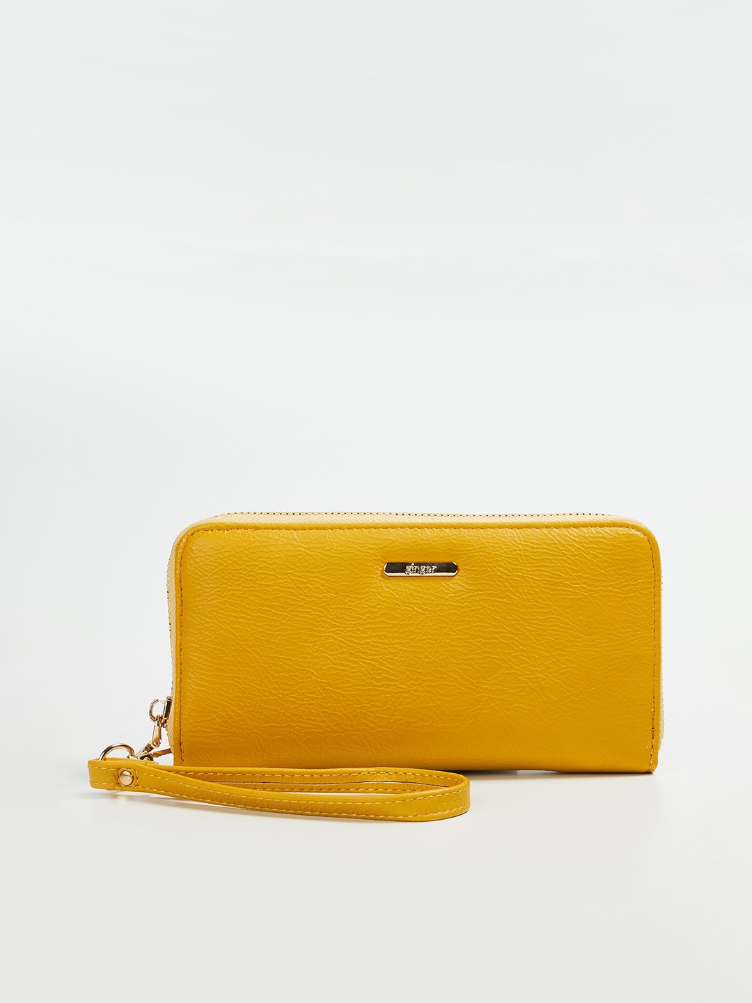 

Ginger by Lifestyle Women Mustard Yellow Solid Zip Around Wallet
