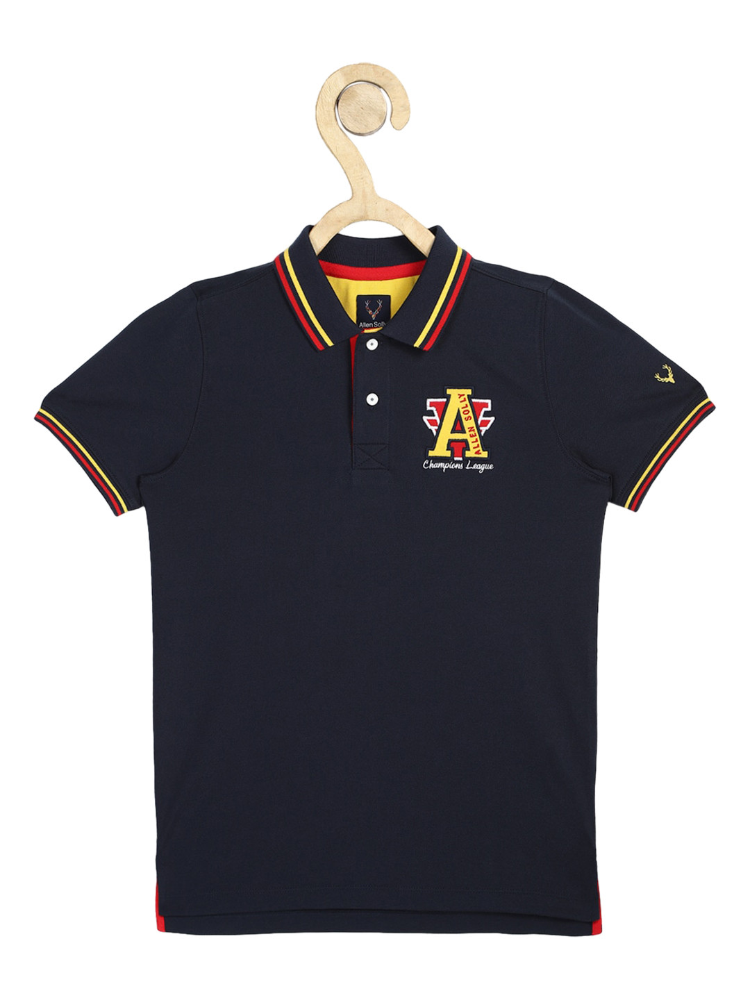 

Allen Solly Junior Boys Navy Blue Solid Polo Collar T-shirt
