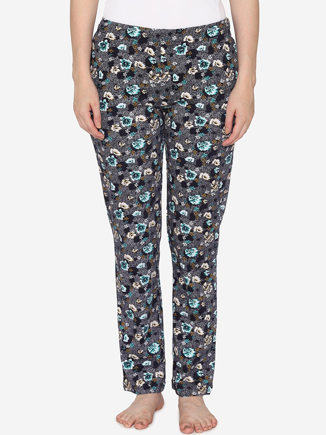 

Vami Women Grey & Black Printed Lounge Pants