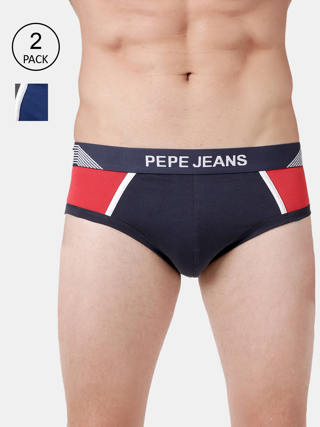 

Pepe Jeans Men Pack Of 2 Assorted Basic Briefs OPB09-02-DKRO_NV