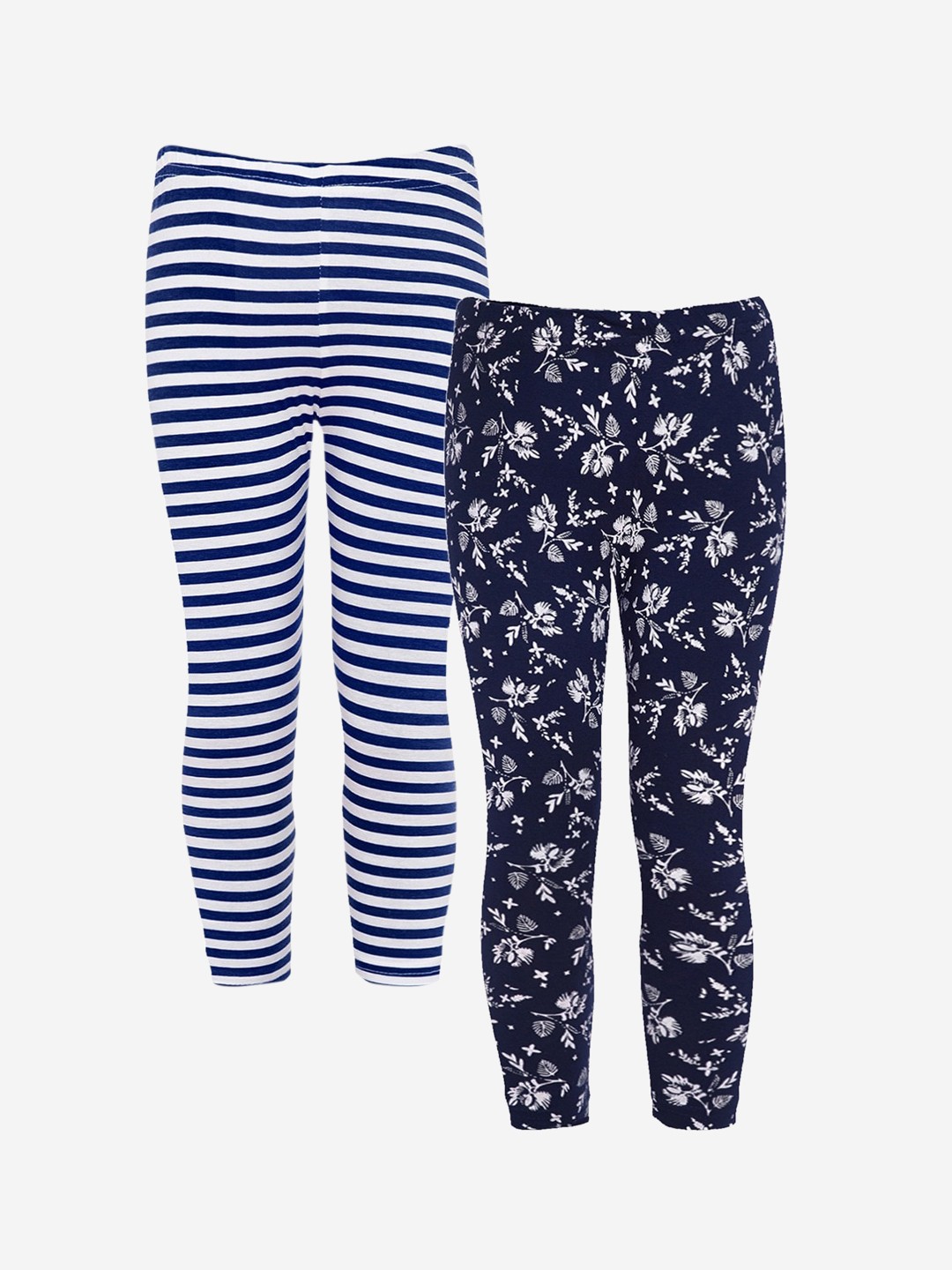 

Naughty Ninos Girls Pack Of 2 Printed Ankle-Length Leggings, Blue