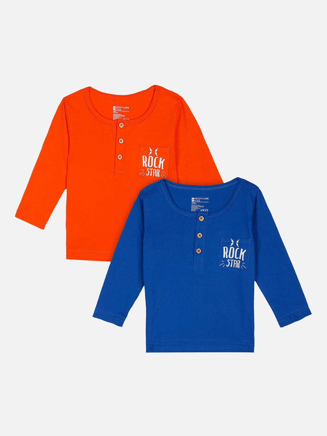 

Bodycare First Boys Orange Solid Henley Neck T-shirt