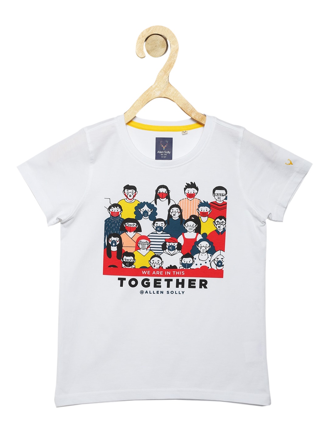 

Allen Solly Junior Boys White Printed Cotton Round Neck Pure Cotton T-shirt