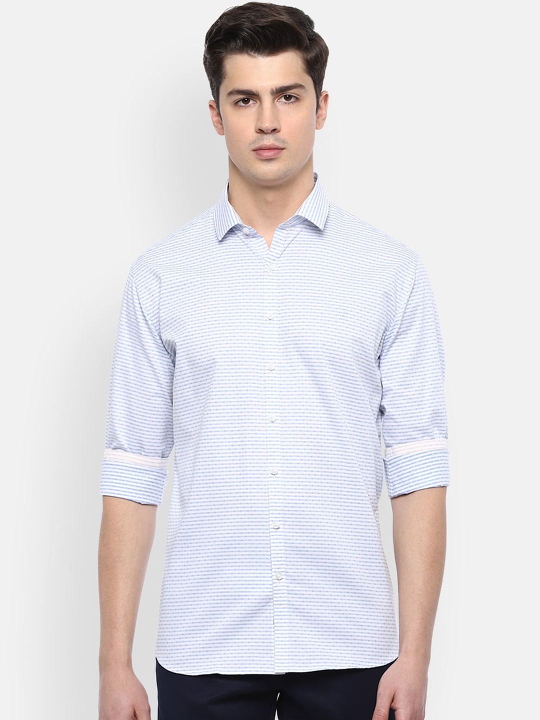 

Peter England Men Blue Slim Fit Printed Casual Shirt