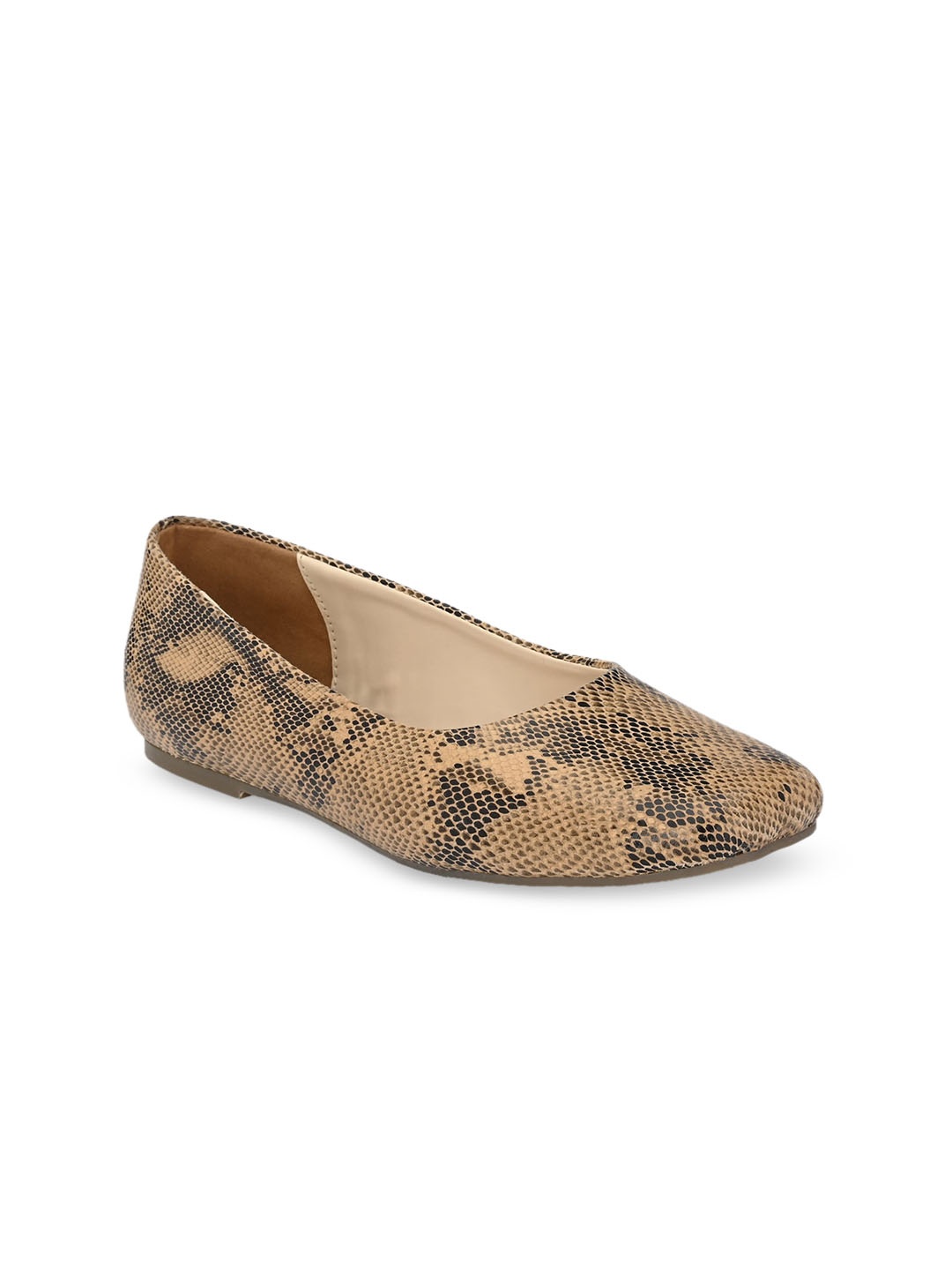

El Paso Women Tan Brown & Black Textured Ballerinas