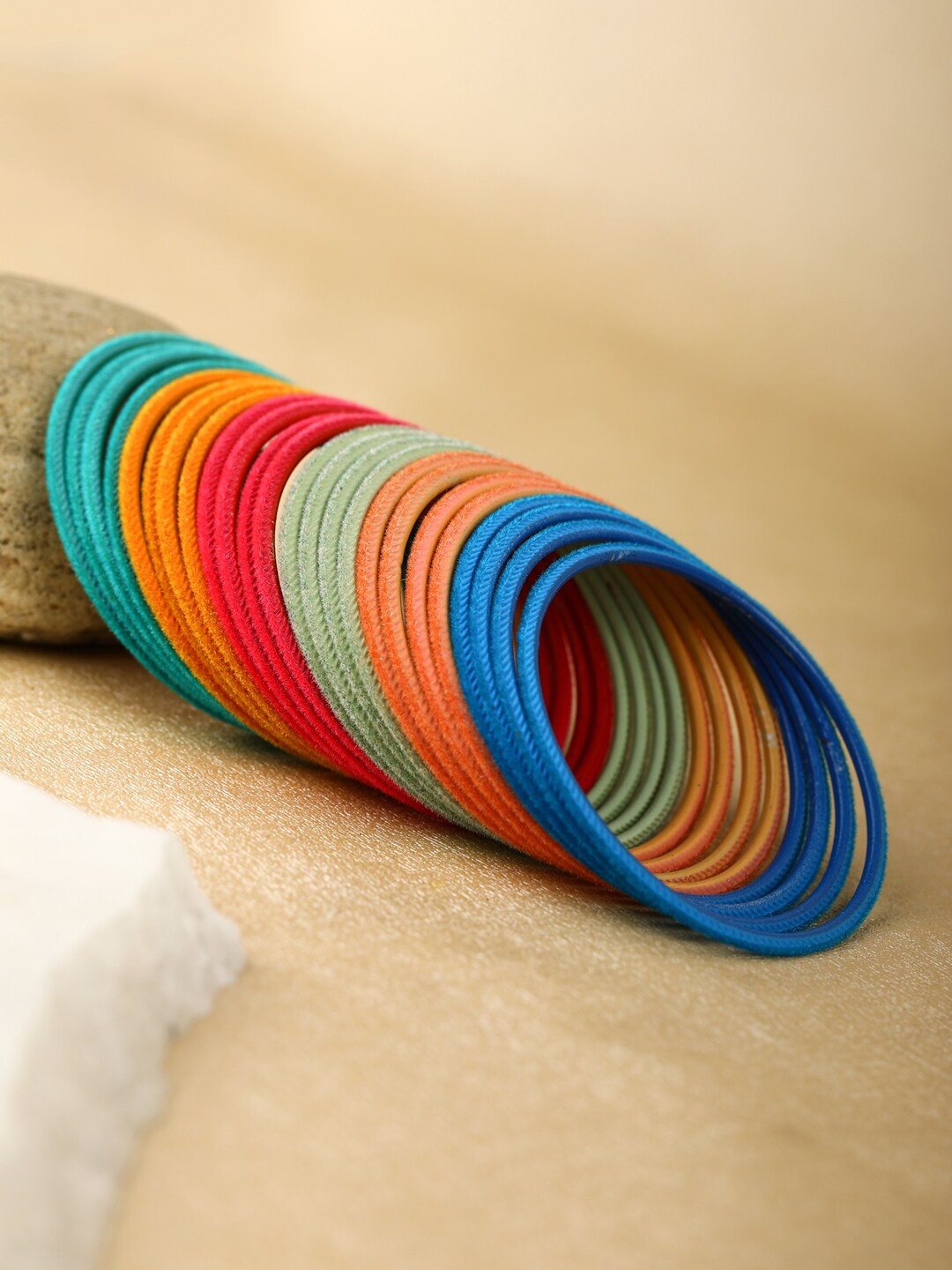 

Priyaasi Set Of 24 Solid Handcrafted Bangles, Blue