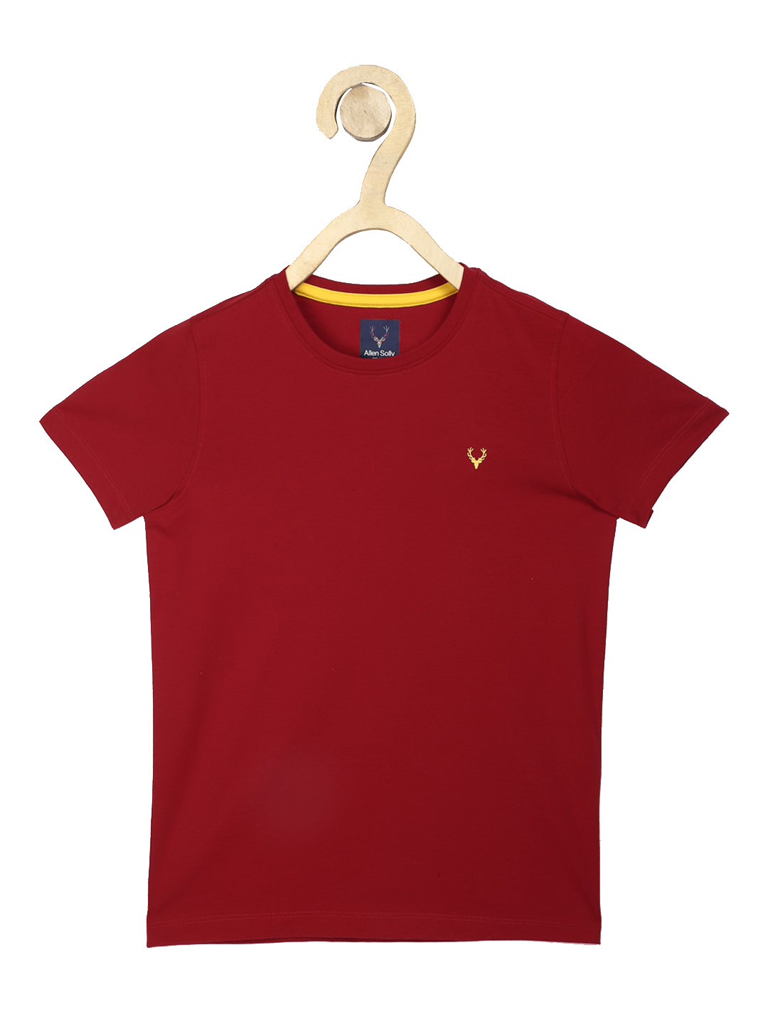

Allen Solly Junior Boys Maroon Solid Round Neck T-shirt