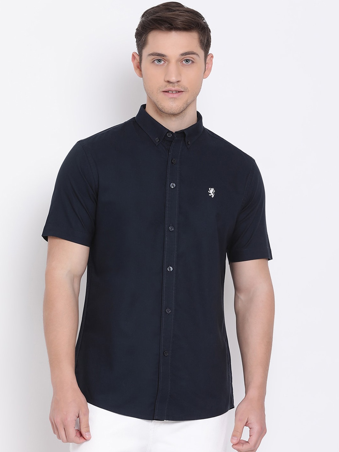 

Red Tape Men Navy Blue Regular Fit Solid Casual Shirt