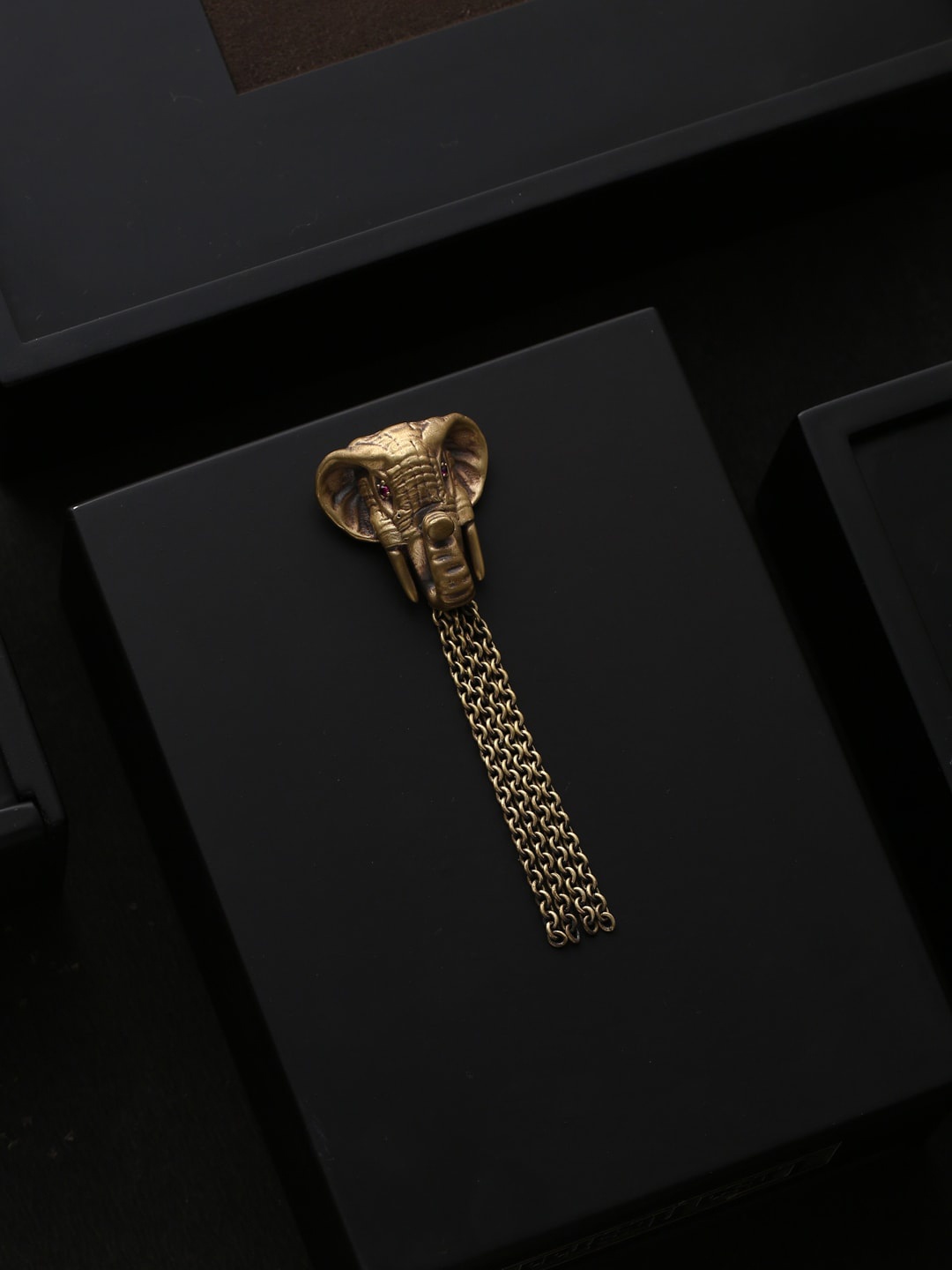 COSA NOSTRAA Men Antique Gold-Toned Majesty Brooch
