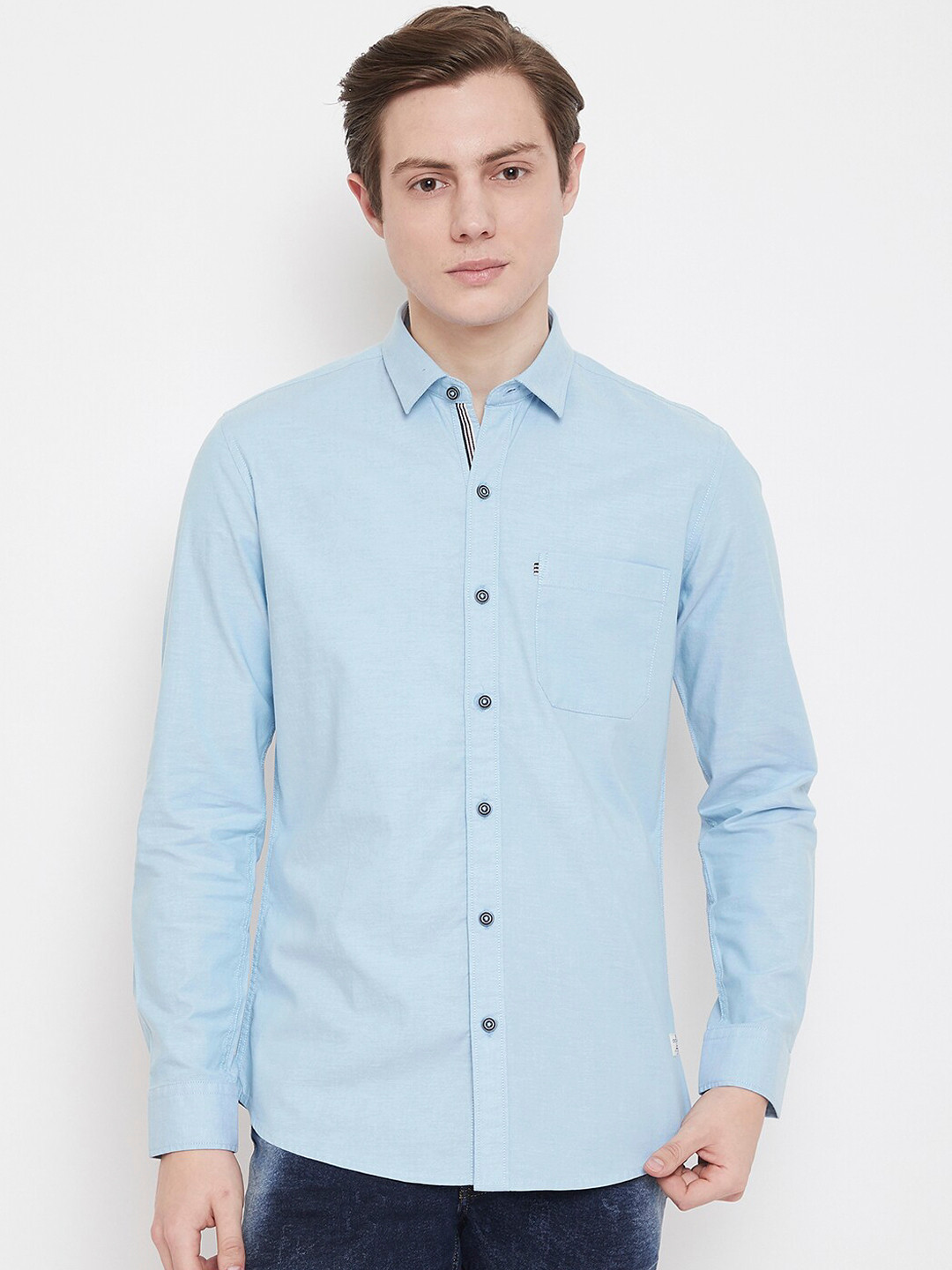 

Octave Men Blue Regular Fit Solid Casual Shirt