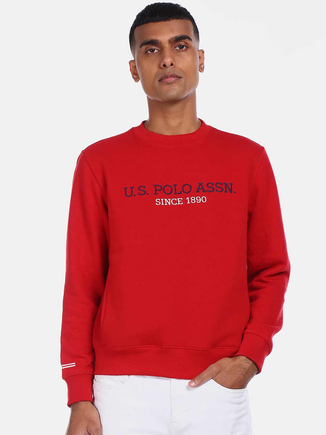 

U.S. Polo Assn. Men Red Embroidered Sweatshirt