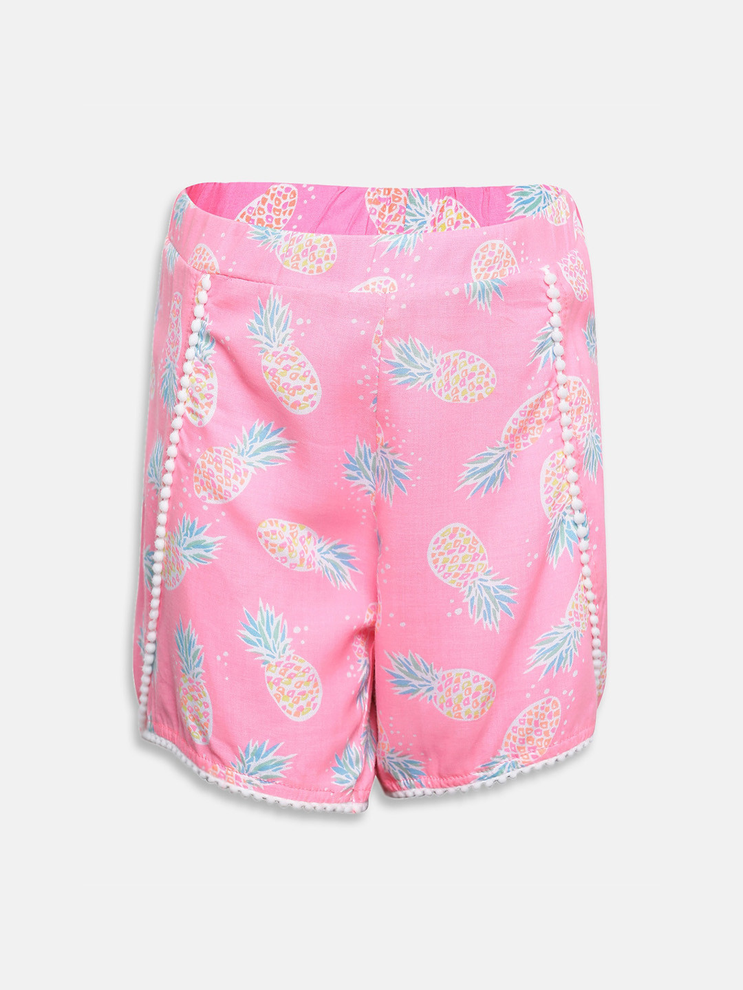 

Oxolloxo Girls Pink Printed Regular Fit Regular Shorts