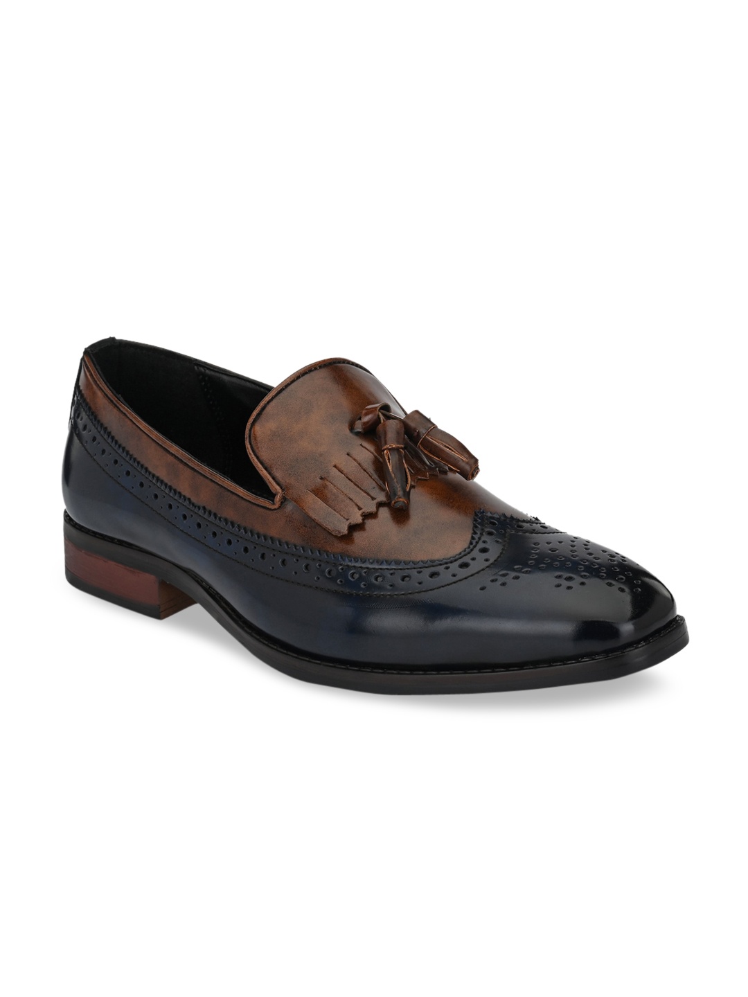

San Frissco Men Navy Blue Textured Loafers