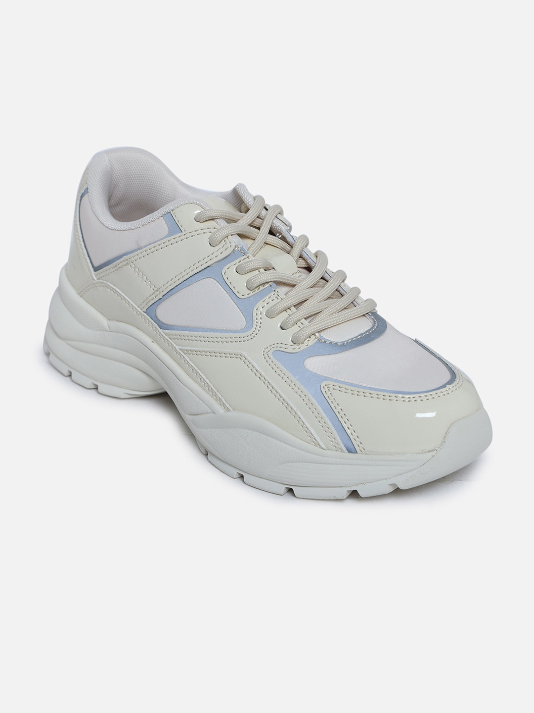 

ALDO Women White Colourblocked Leather Sneakers