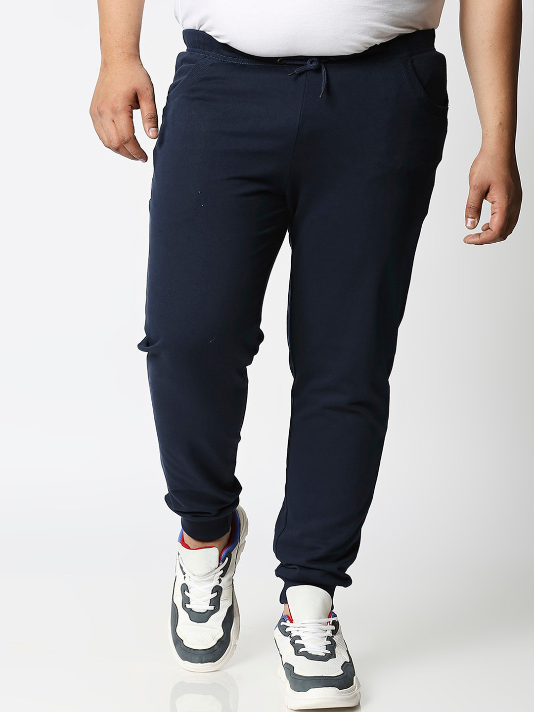 

Bewakoof Plus Size Men Casual Joggers, Blue