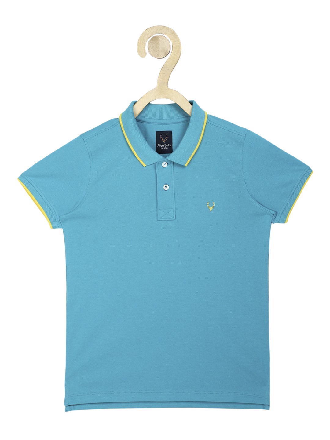 

Allen Solly Junior Boys Blue Solid Polo Collar T-shirt