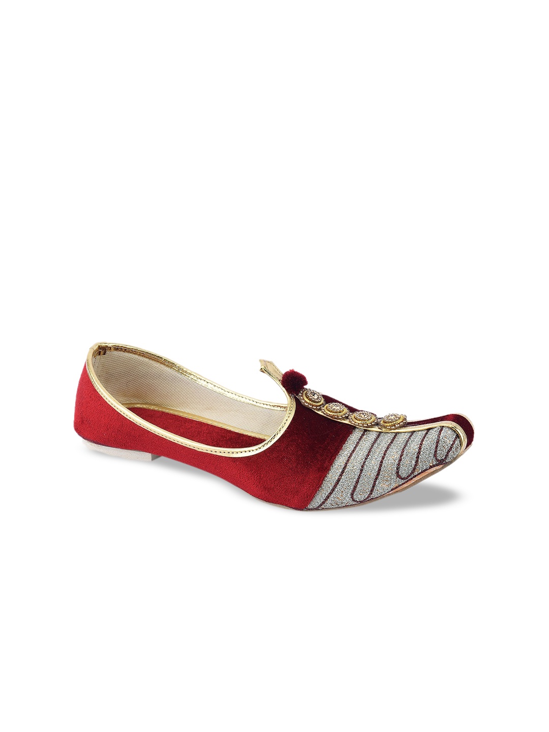 

DESI COLOUR Men Maroon Ethnic Mojaris