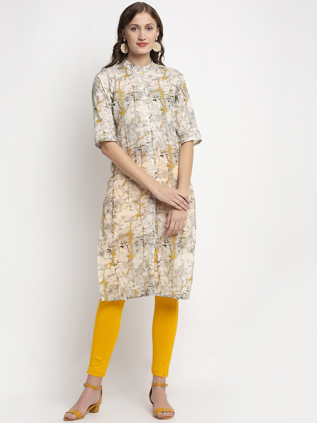 

NEUDIS Women Grey Printed Kurta
