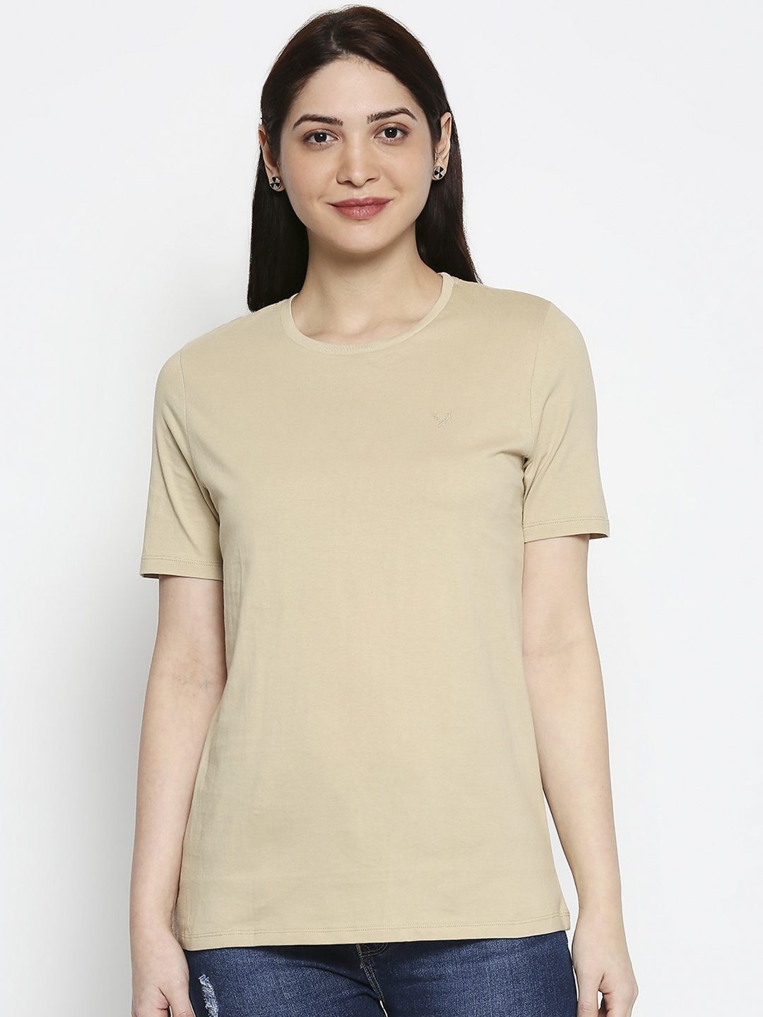 

AMMARZO Beige Round Neck Regular Top