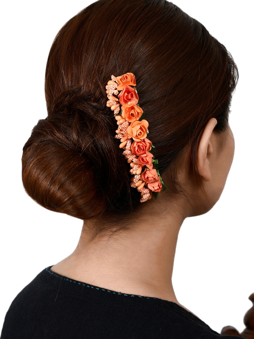 

Silvermerc Designs Orange Embellished Comb Pin