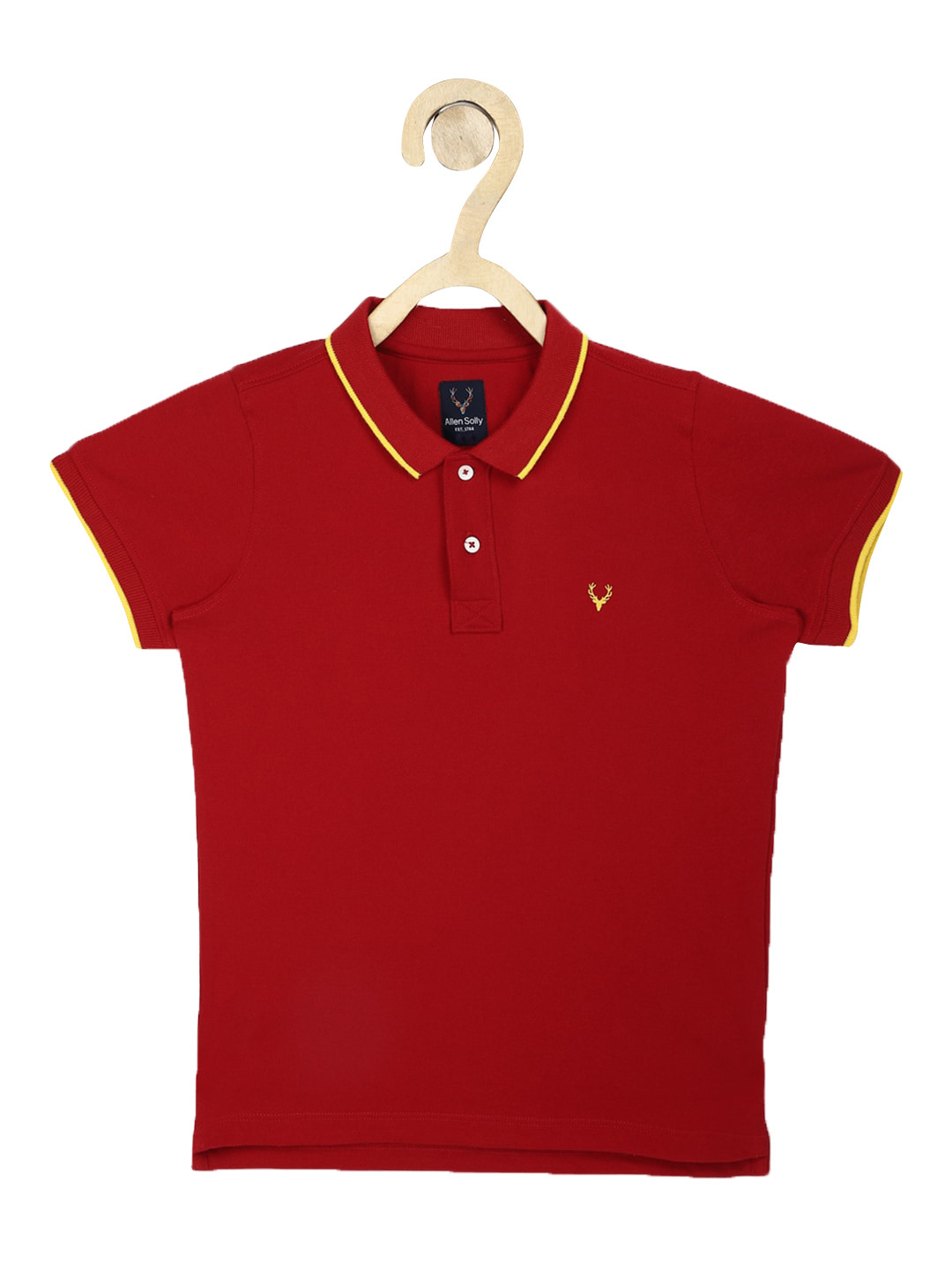 

Allen Solly Junior Boys Red Solid Polo Collar T-shirt
