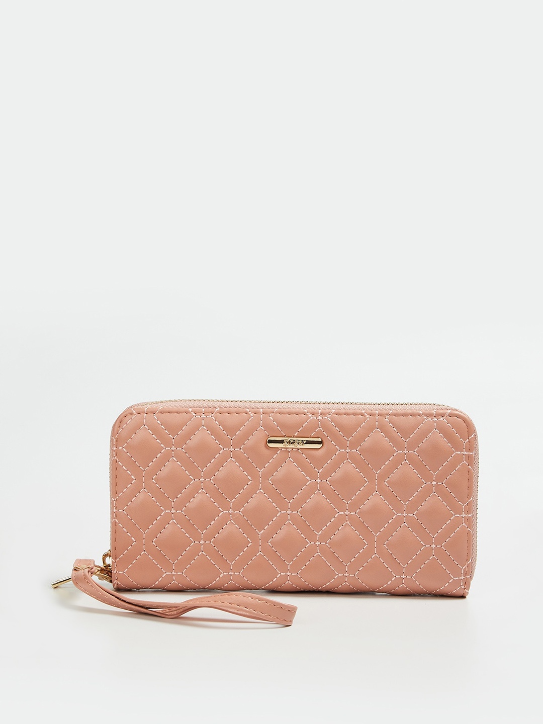 

Ginger by Lifestyle Women Pink Textured Zip Around Wallet
