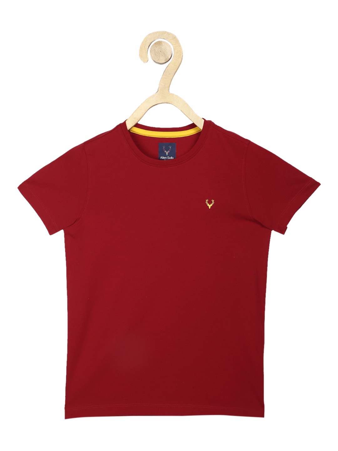 

Allen Solly Junior Boys Maroon Solid Round Neck T-shirt