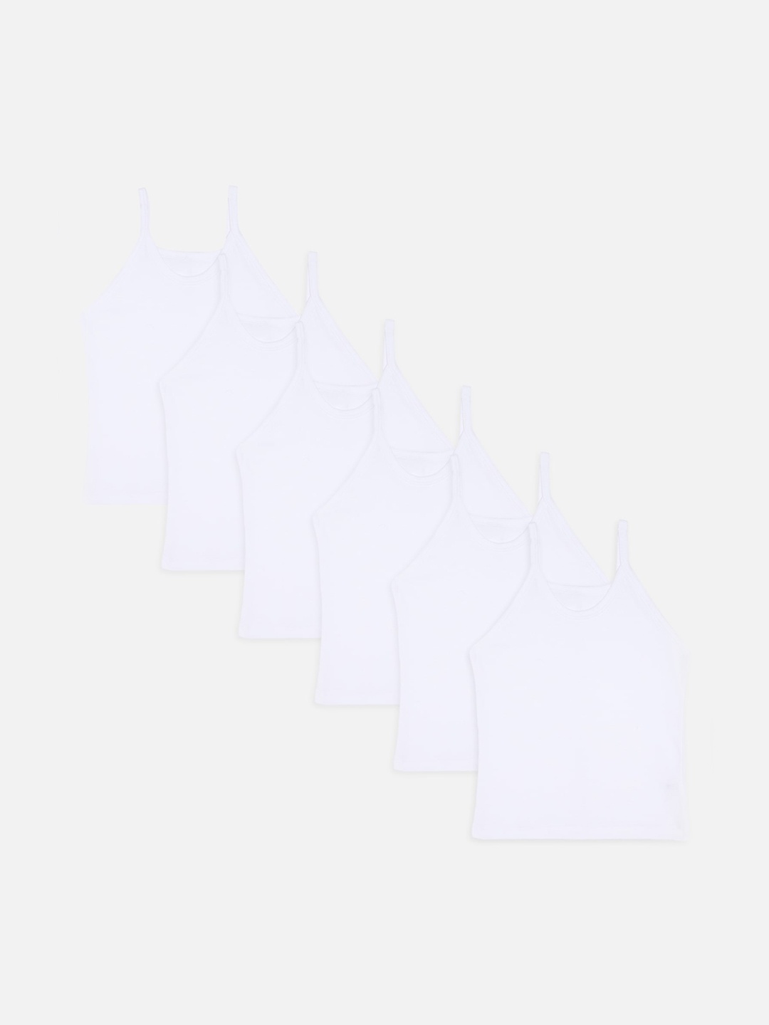 

Bodycare Kids Girls Pack Of 6 White Solid Camisoles
