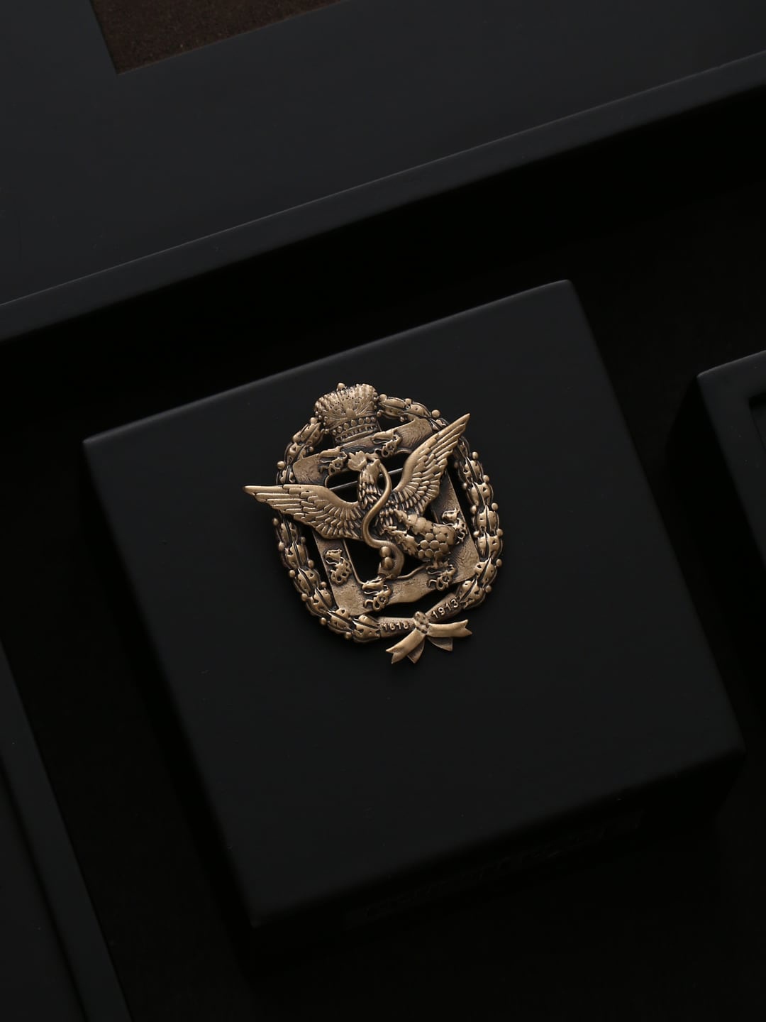 COSA NOSTRAA Men Antique Gold-Toned Phoenix Badge Brooch
