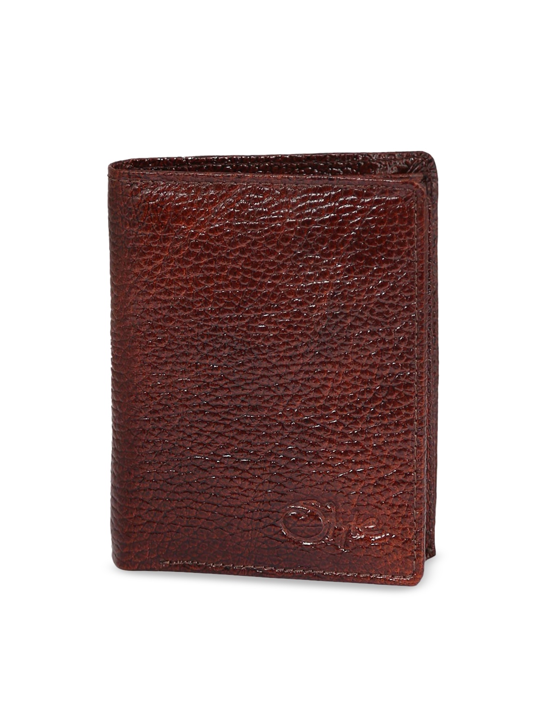 

Style SHOES Unisex Maroon Textured Two Fold Leather Wallet
