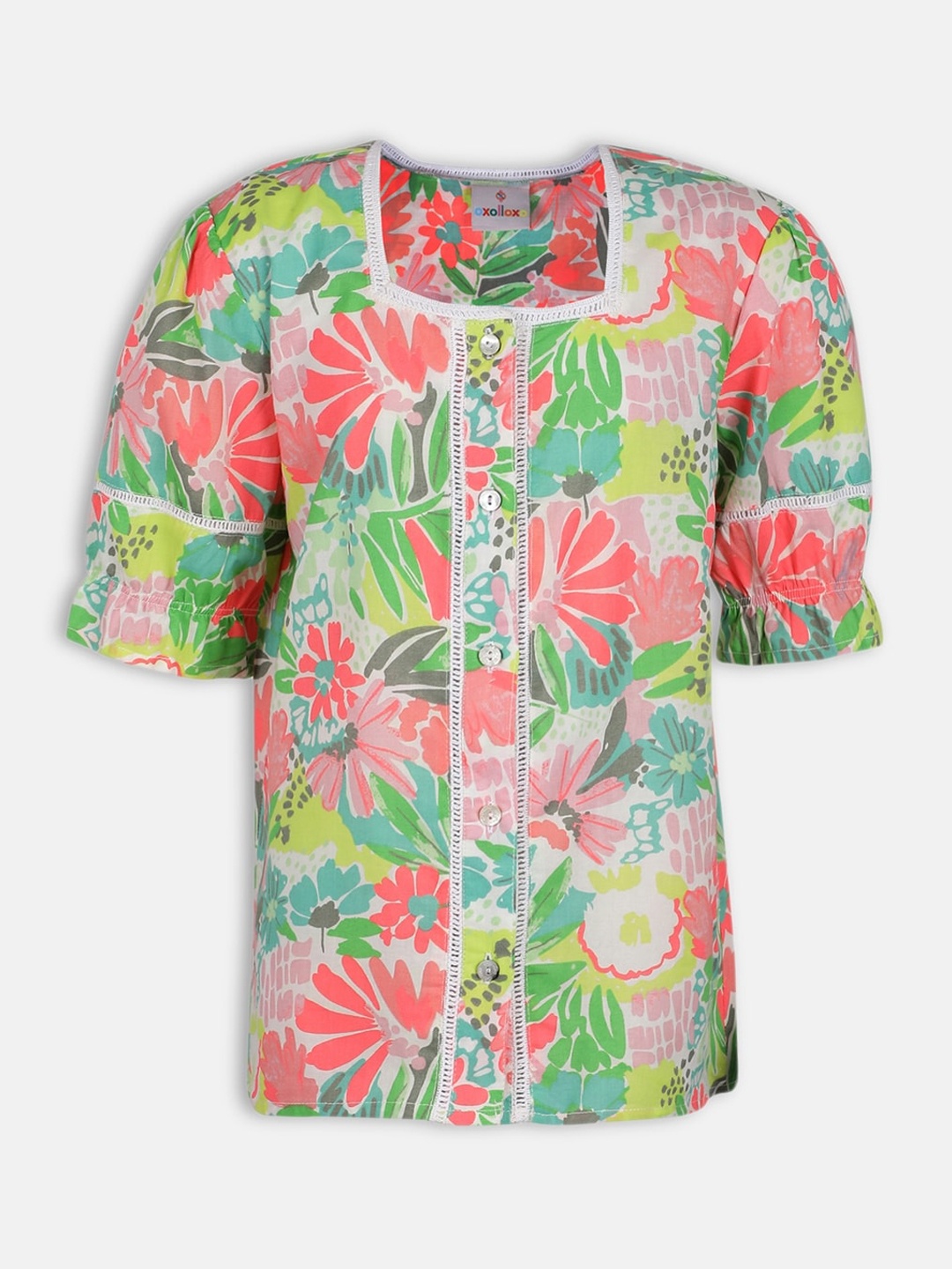 

Oxolloxo Multicoloured Floral Print Cotton Top, Multi