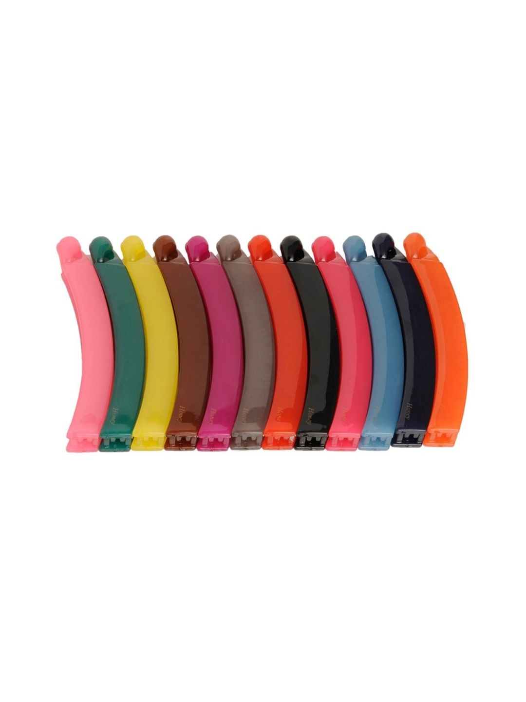 

AccessHer Set Of 12 Multicoloured Banana Clip, Multi