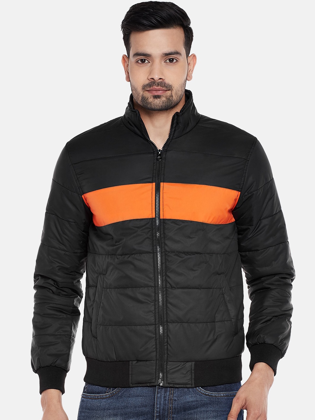 

People Men Multicoloured Colourblocked Bomber, Multi