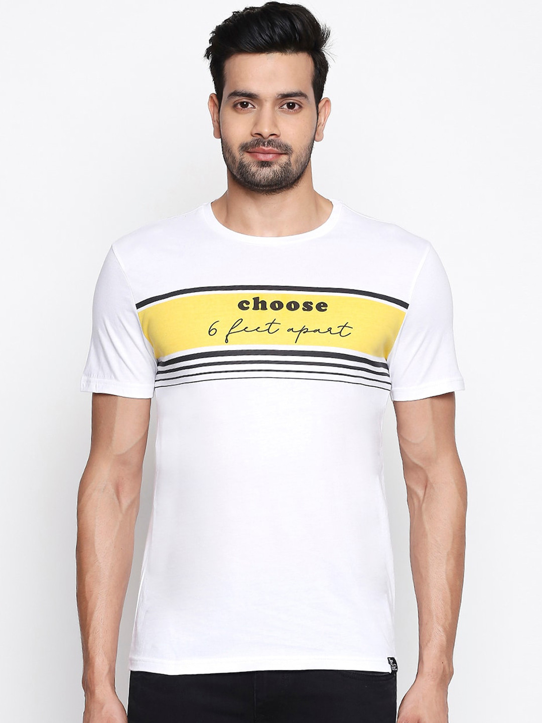 

People Men Multicoloured Printed Round Neck T-shirt, Multi
