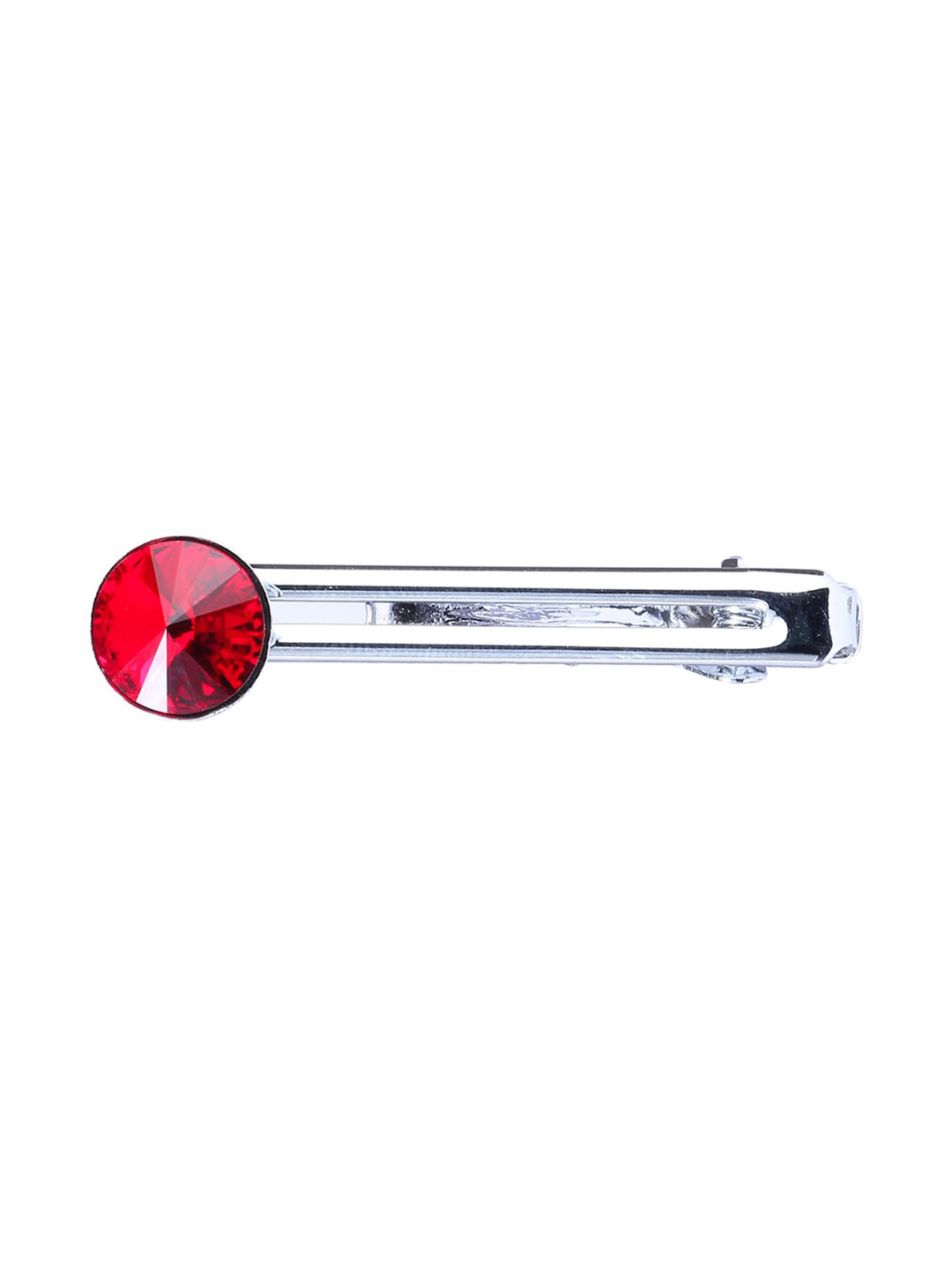 

Alvaro Castagnino Men Silver-Toned & Pink Stone Studded Tie Pin